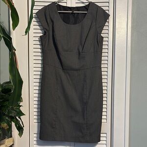 The Limited Gray Sheath Dress Knee-Length Cap Sleeve Scoop Neck for Work